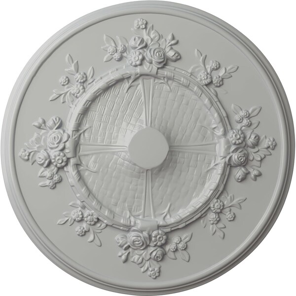 Ekena Millwork Flower Ceiling Medallion (Fits Canopies up to 3 7/8"), Hand-Painted Frost, 27"OD x 1 1/8"P CM27FLFRF - main